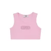 MSGM Kids Top Rosa con Ricamo Logo per Bambine