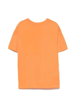 MSGM Kids T-shirt Arancione con Stampa Graffiti per Bambini