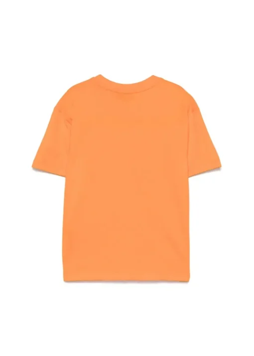 MSGM Kids T-shirt Arancione con Banda Logo per Bambini