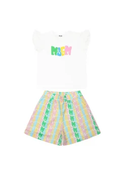 MSGM Kids T-shirt con Shorts per Neonate