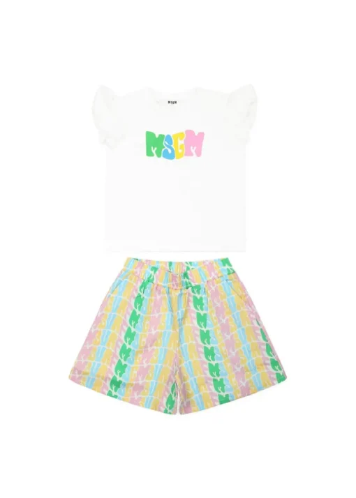 MSGM Kids T-shirt con Shorts per Neonate