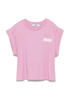 MSGM Kids T-shirt Rosa con Stampa per Bambine