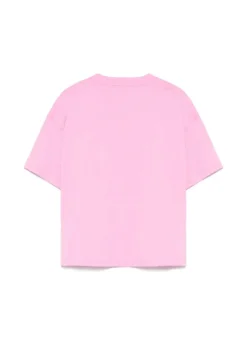 MSGM Kids T-shirt Rosa con Applicazione Fiori per Bambine