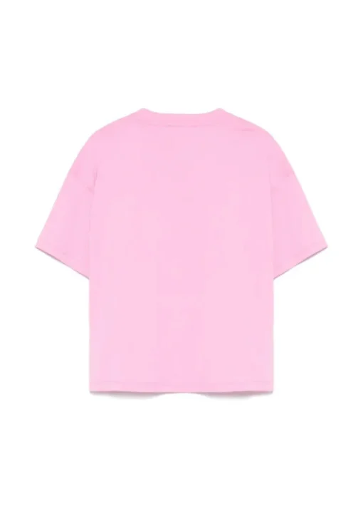 MSGM Kids T-shirt Rosa con Applicazione Fiori per Bambine
