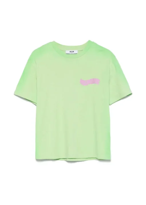 MSGM Kids T-shirt Verde Degrade per Bambini