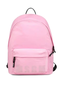MSGM Kids Zaino Rosa con Logo per Bambine