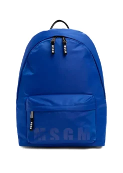 MSGM Kids Zaino Royal Blu con Logo per Bambini