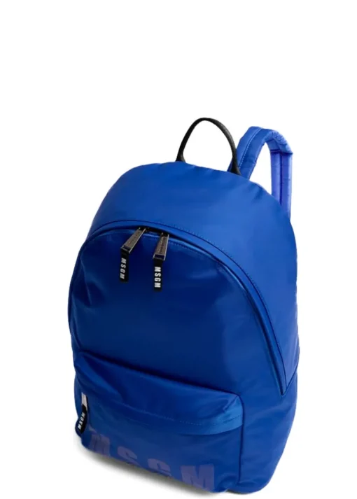 MSGM Kids Zaino Royal Blu con Logo per Bambini
