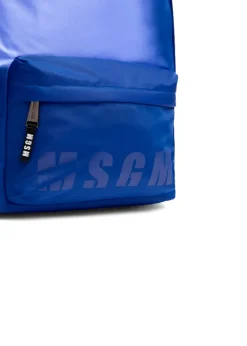 MSGM Kids Zaino Royal Blu con Logo per Bambini