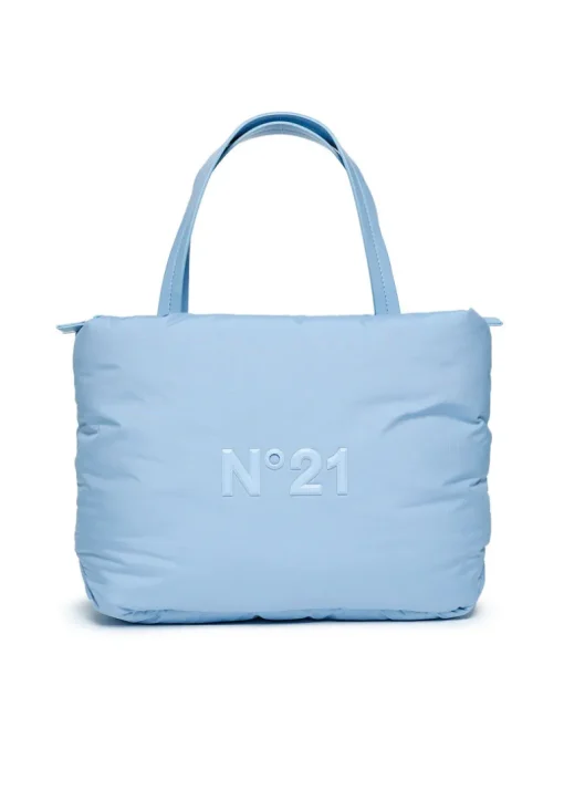 N°21 Borsa a Tracolla Trapuntata con Logo Gommato