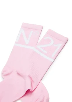 N°21 Calzino Rosa con Logo per Bambine
