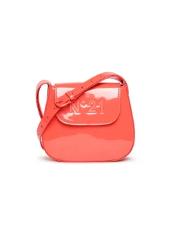 N°21 Kids Borsa a Spalla Corallo con Placca Logo per Bambine