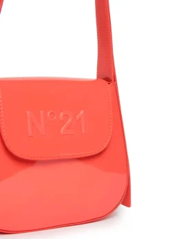 N°21 Kids Borsa a Spalla Corallo con Placca Logo per Bambine