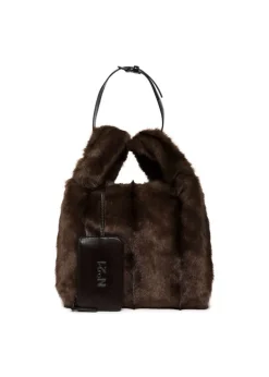 N°21 Kids Borsa Marrone Tote Fake Fur per Bambine