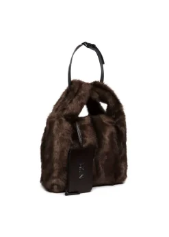 N°21 Kids Borsa Marrone Tote Fake Fur per Bambine
