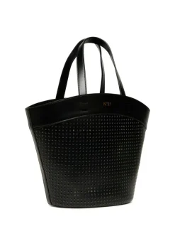 N°21 Kids Borsa Nera Tote Traforata per Bambine
