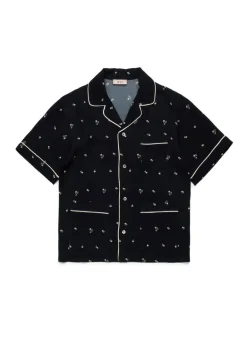 N°21 Kids Camicia Nera All over Palms per Bambine