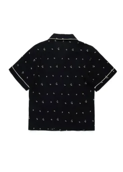 N°21 Kids Camicia Nera All over Palms per Bambine