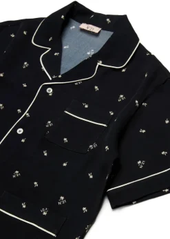 N°21 Kids Camicia Nera All over Palms per Bambine