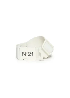 N°21 Kids Cintura in Nastro con Logo Bianca