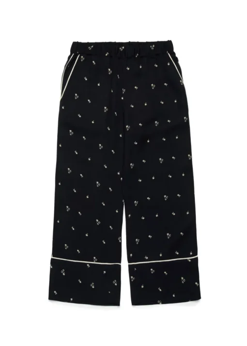 N°21 Kids Pantaloni Neri All over Palms per Bambine
