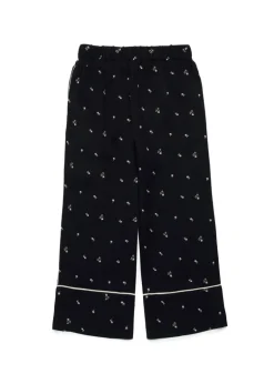 N°21 Kids Pantaloni Neri All over Palms per Bambine