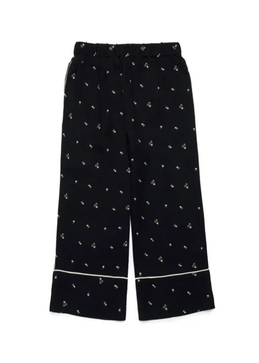 N°21 Kids Pantaloni Neri All over Palms per Bambine