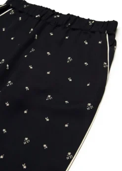 N°21 Kids Pantaloni Neri All over Palms per Bambine