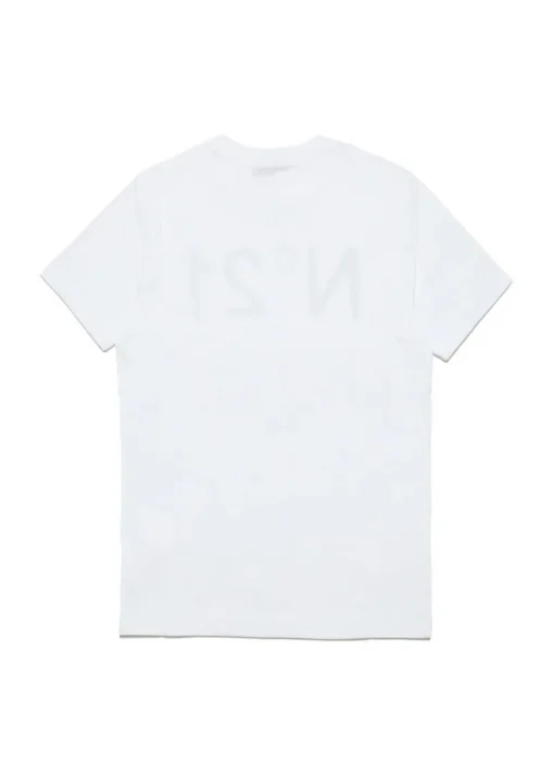 N°21 Kids T-Shirt Bianca con Stampa Logo