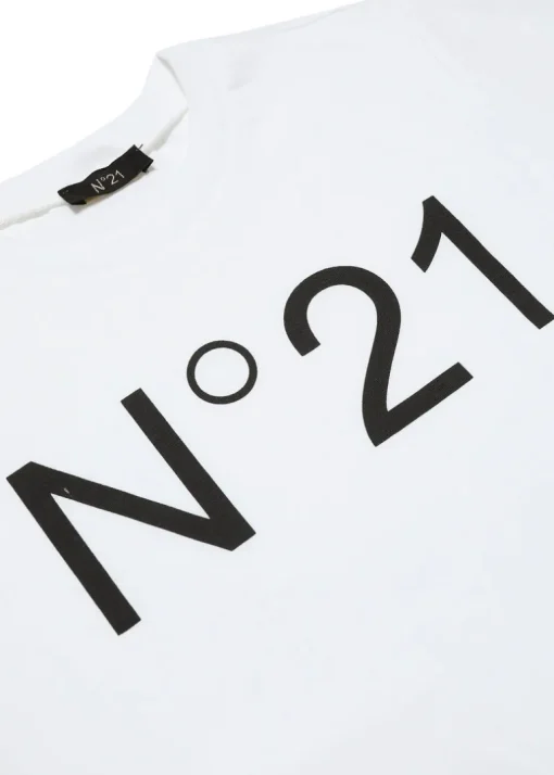 N°21 Kids T-Shirt Bianca con Stampa Logo
