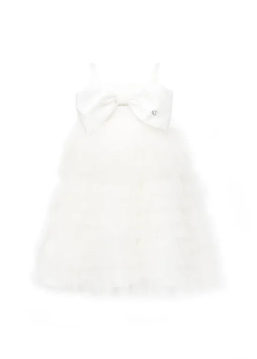 Nunzia Corinna Abito con Tulle Bianco per Bambine