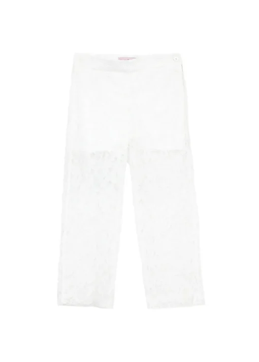 Nunzia Corinna Pantalone Bianco Merlettato per Bambine