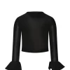 Odi et Amo T-shirt Maniche Lunghe Nera con Ruches per Bambine