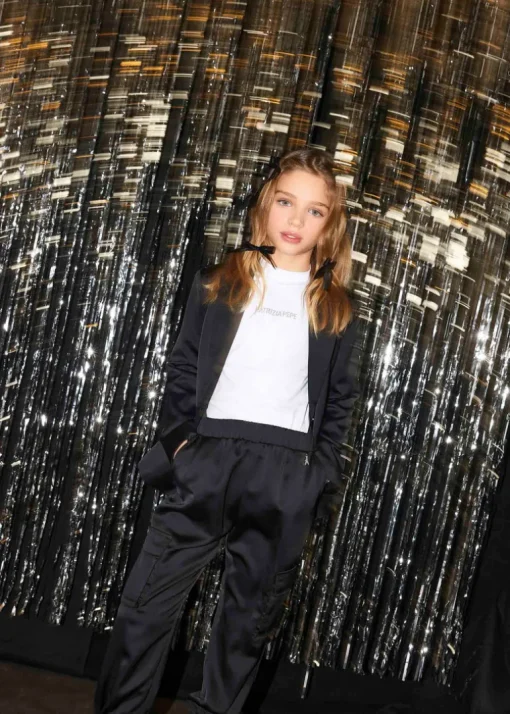 Patrizia Pepe Pantaloni Cargo Neri per Bambine