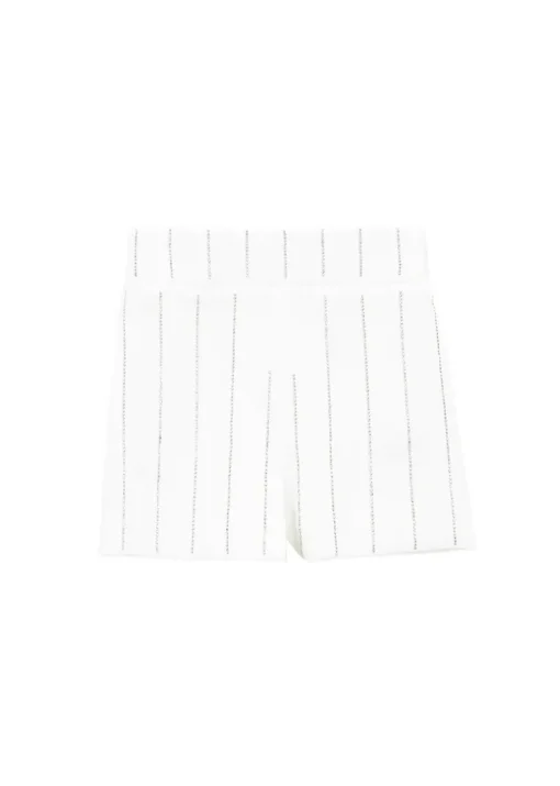Patrizia Pepe Short Bianco con Strass per Bambine