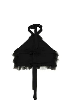 Patrizia Pepe Top Nero con Ruches per Bambine