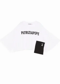 Patrizia Pepe T-Shirt Bianca con Logo per Bambine
