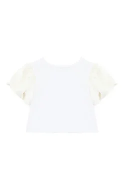 Patrizia Pepe T-shirt Crop Bianca/Avorio per Bambine