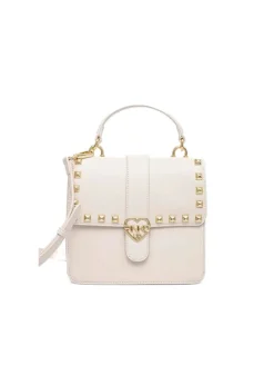 Pinko Kids Borsa a Tracolla Crema con Borchie per Bambine