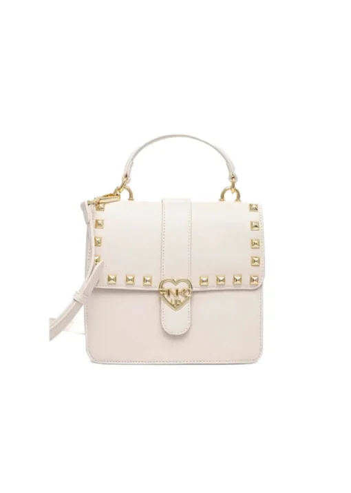 Pinko Kids Borsa a Tracolla Crema con Borchie per Bambine