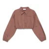 Pinko Kids Camicia Cropped Terra con Stampa per Bambine