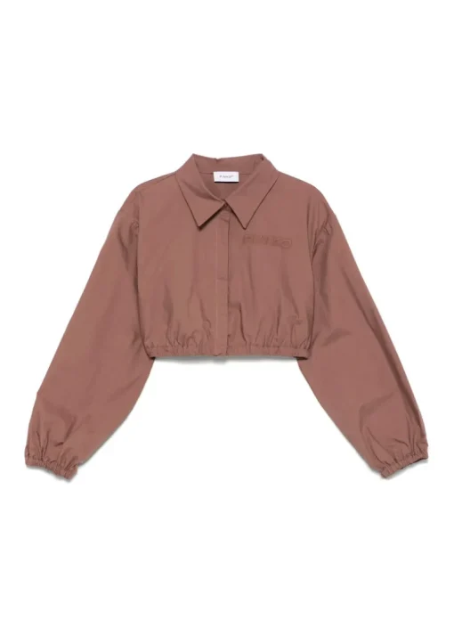 Pinko Kids Camicia Cropped Terra con Stampa per Bambine