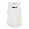Pinko Kids Canotta Bianca Slim con Ricamo per Bambine
