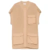 Pinko Kids Gilet Tricot Sabbia con Tasche per Bambine