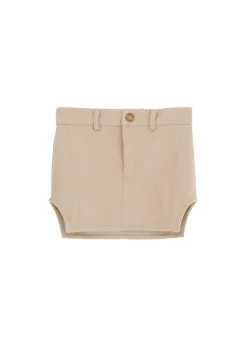 Pinko Kids Gonna in Ecopelle Crema con Spacchi per Bambine