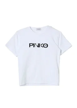 Pinko Kids T-shirt Bianca con Stampa Logo per Bambine