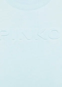 Pinko Kids T-shirt Celeste con Logo per Bambine