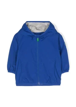 Save the Duck Kids Giubbino Blu con Cappuccio con Patch Logo per Neonati