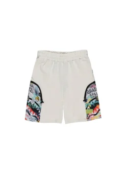 Sprayground Kids Bermuda Bianco con Stampa per Bambini