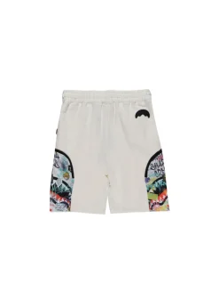 Sprayground Kids Bermuda Bianco con Stampa per Bambini